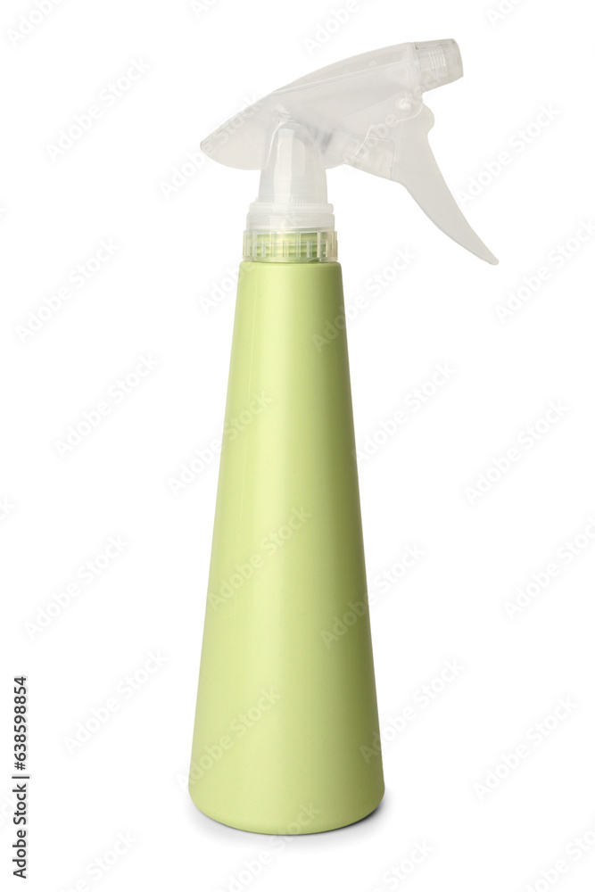 Green atomizer on white background