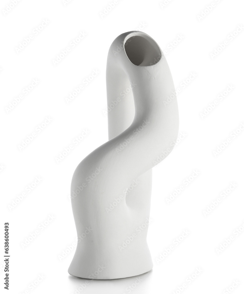 Flower vase on white background