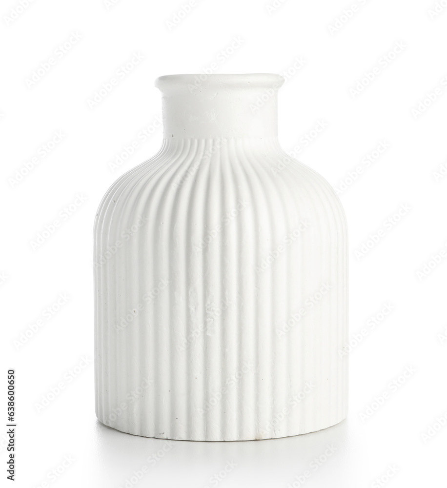 Flower vase on white background