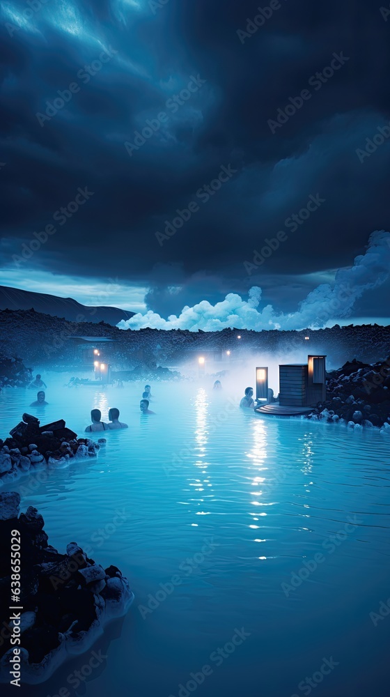 island lagoon at a stormy day