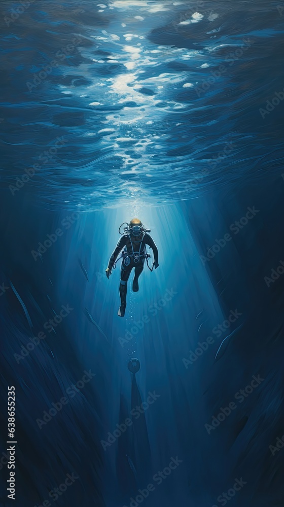 scuba diver in the sea