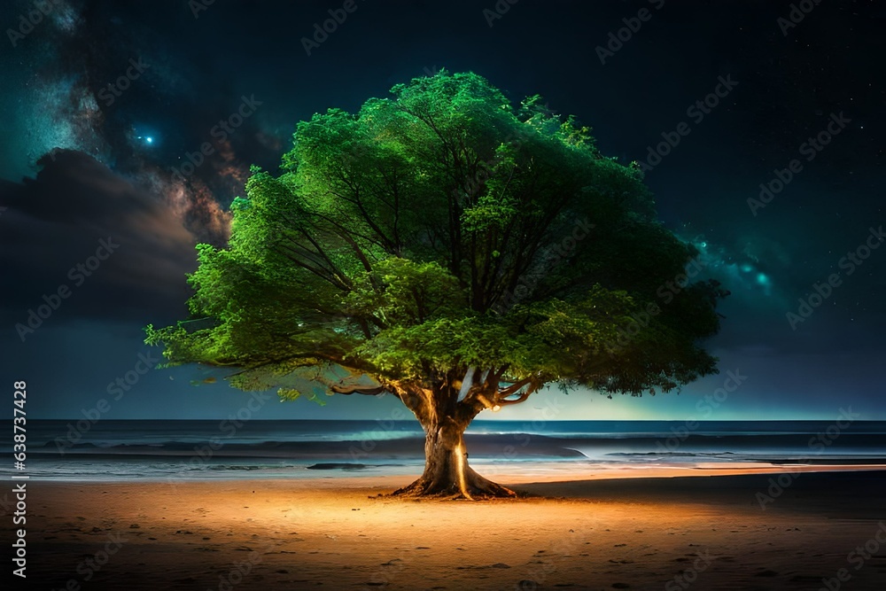 tree on the beach