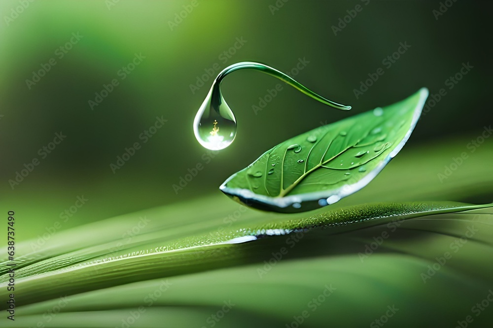 leaf with water drops