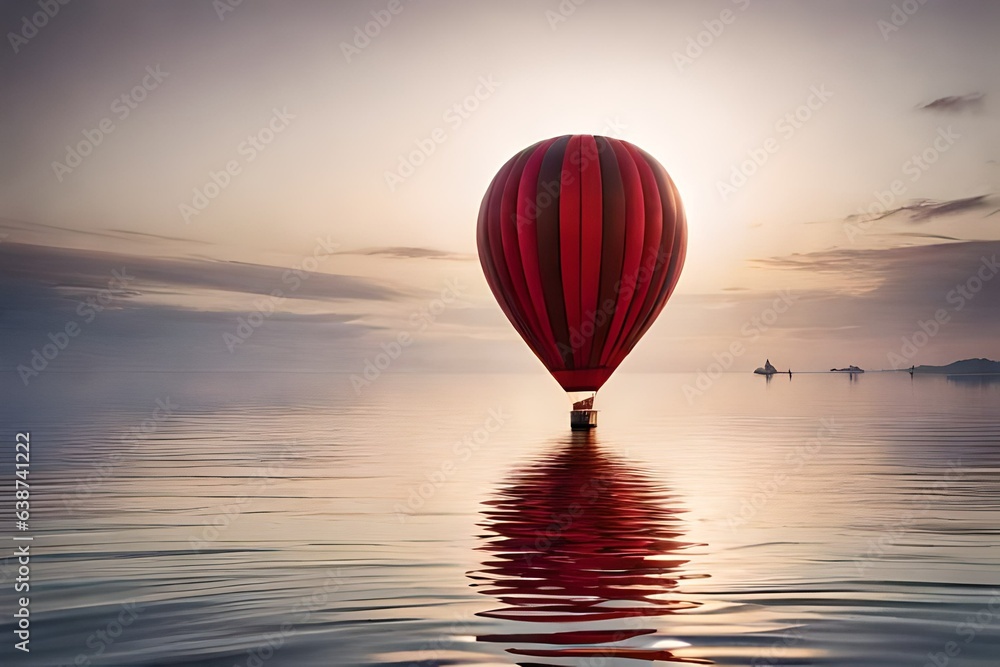 hot air balloon on the beach