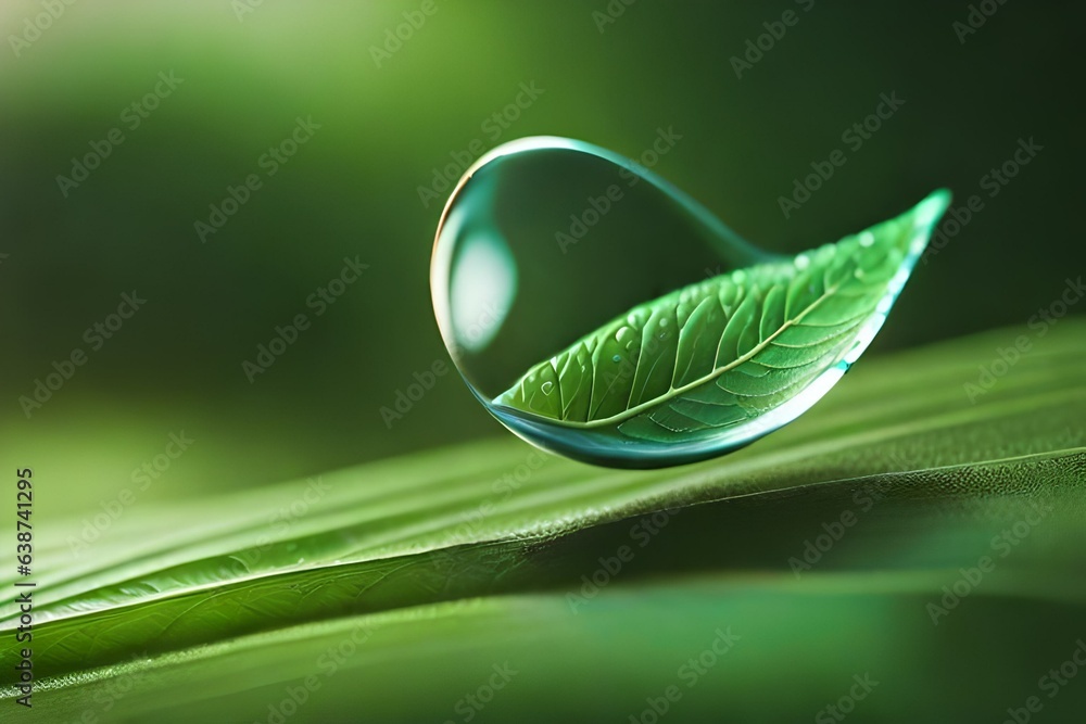 water drops on leaf