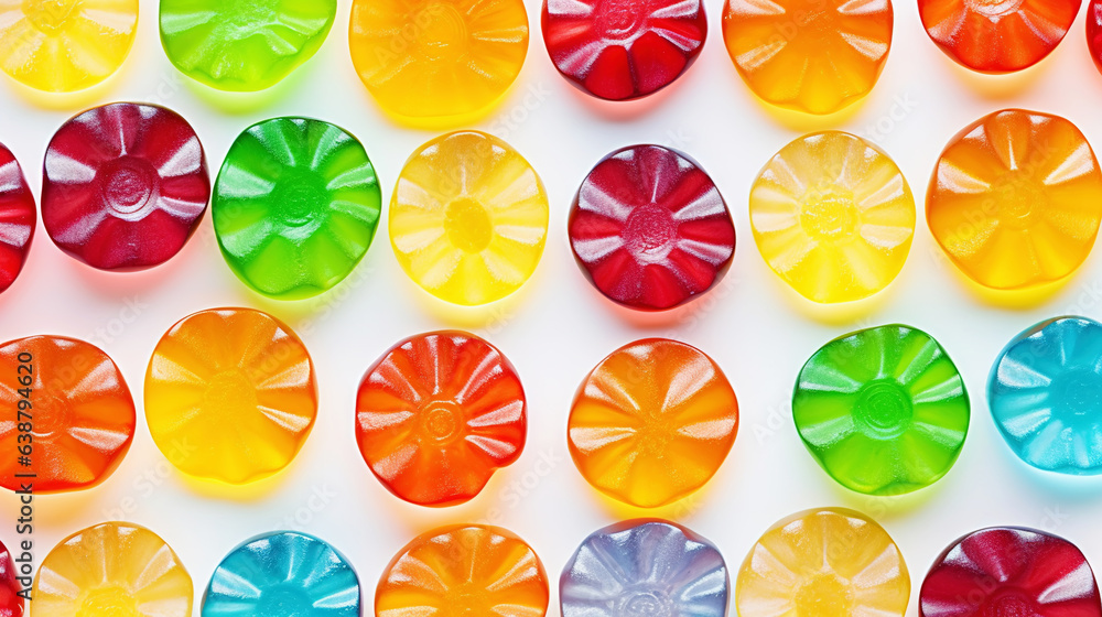 Fruit jelly candies background. Colorful sweet backdrop. Generative AI