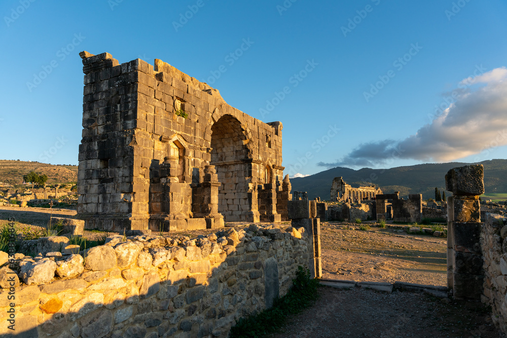 Captivating remnants of ancient civilization Volubilis, Morocco. These well-preserved ruins transpor