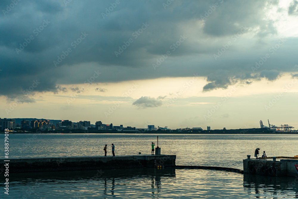 The beautiful sunset in Tamsui