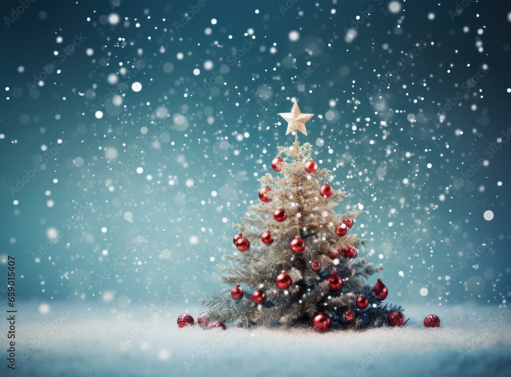 Holiday background with Christmas tree