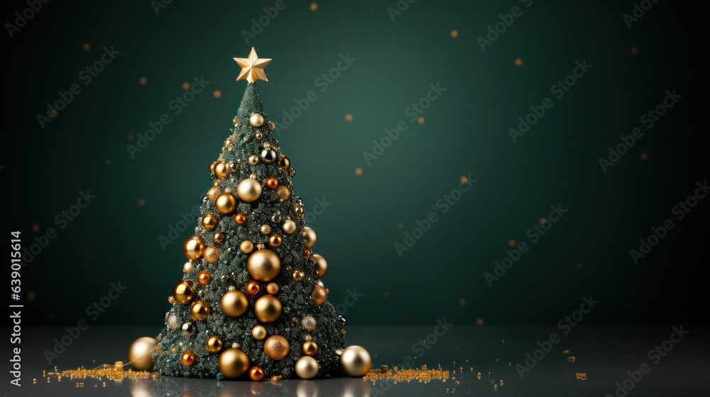 Holiday background with Christmas tree