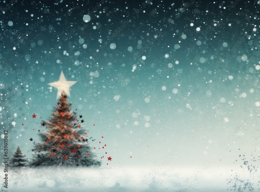 Holiday background with Christmas tree