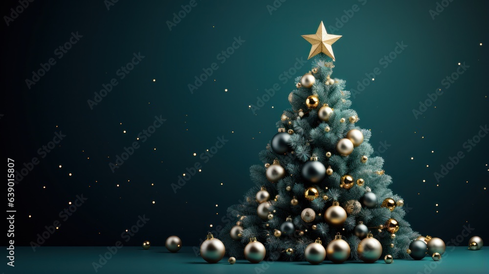 Holiday background with Christmas tree