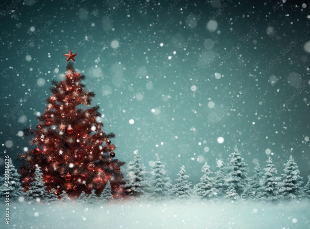 Holiday background with Christmas tree