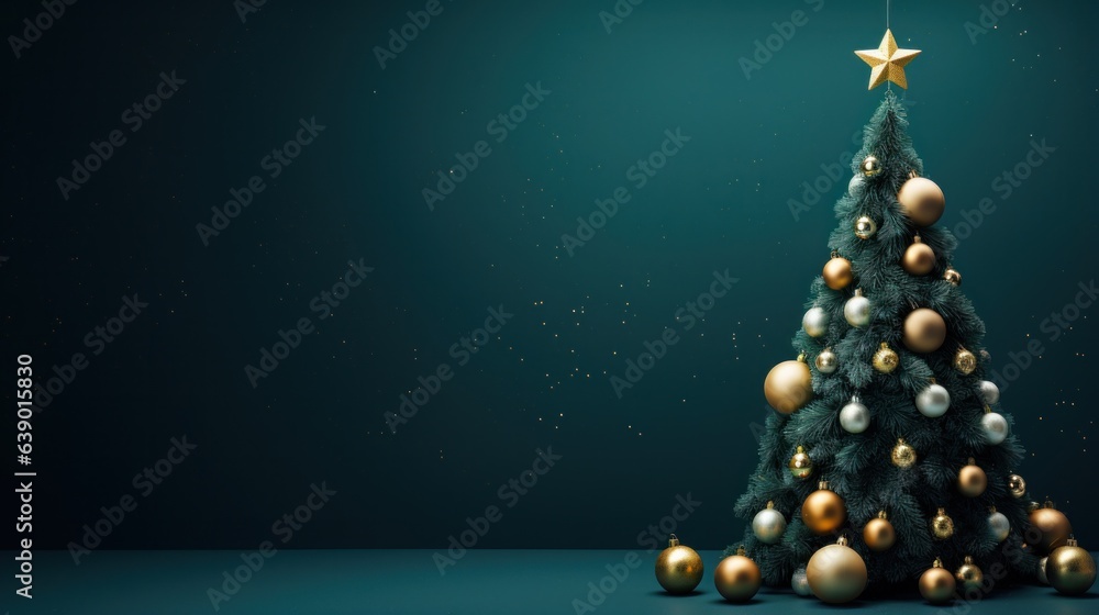 Holiday background with Christmas tree