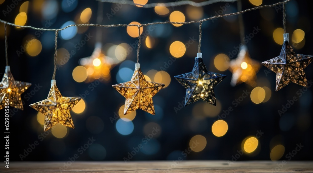 Blue Christmas bokeh background.