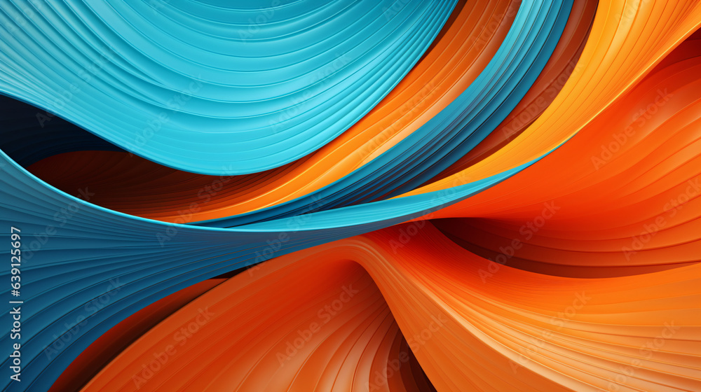 Abstract 3d orange and blue fractal background