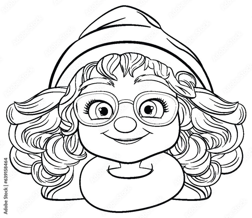 Cheerful Woman Wearing Glasses with a Smiley Face