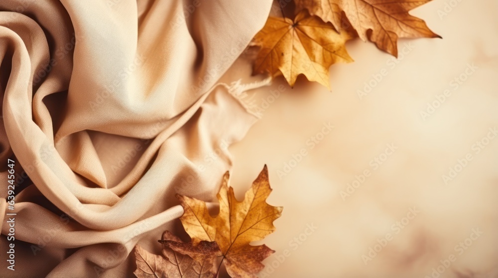 Autumn beige cozy background