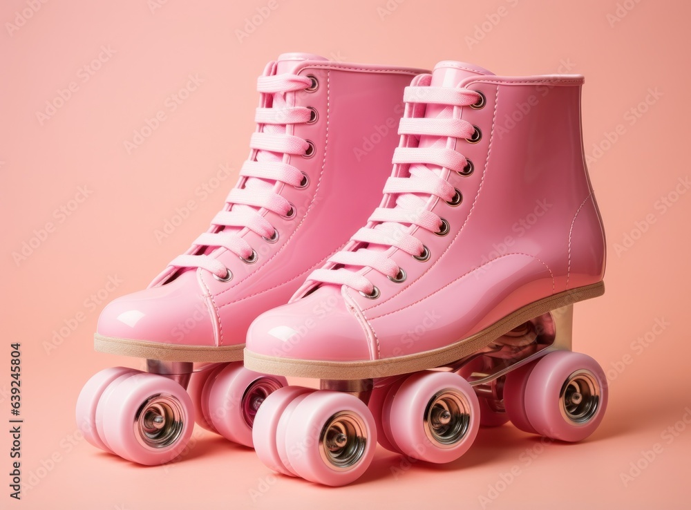 Pink roller skates