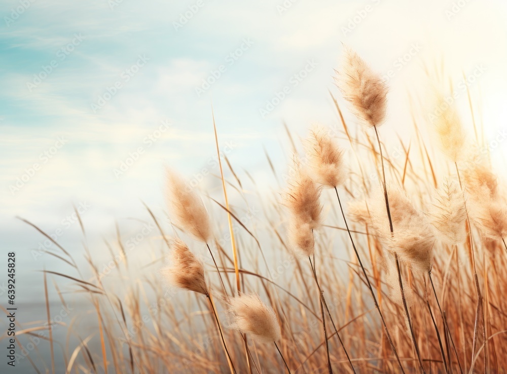 Dried grass and sky background