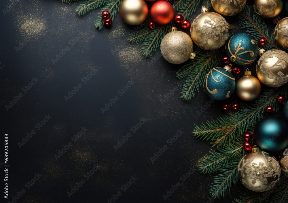 Christmas background with fir branches