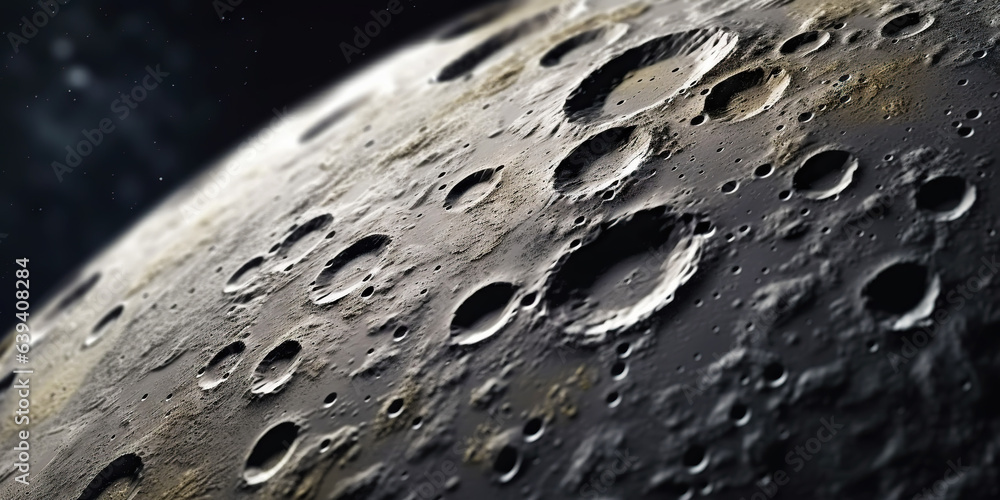 Moon surface with craters and space background. Universe beauty. Generatie AI