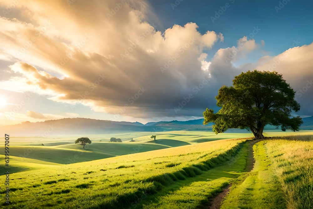 landscape with field and sky