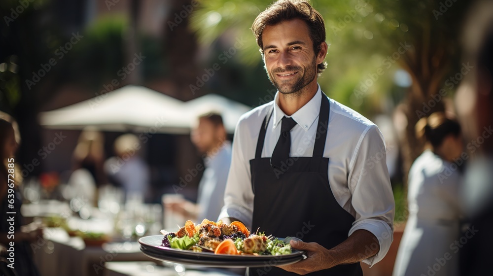 the chef serves delicious food. Generative AI