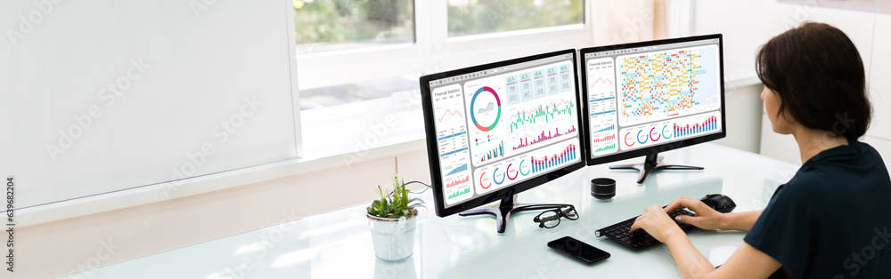 Analyst Employee Working With Spreadsheet