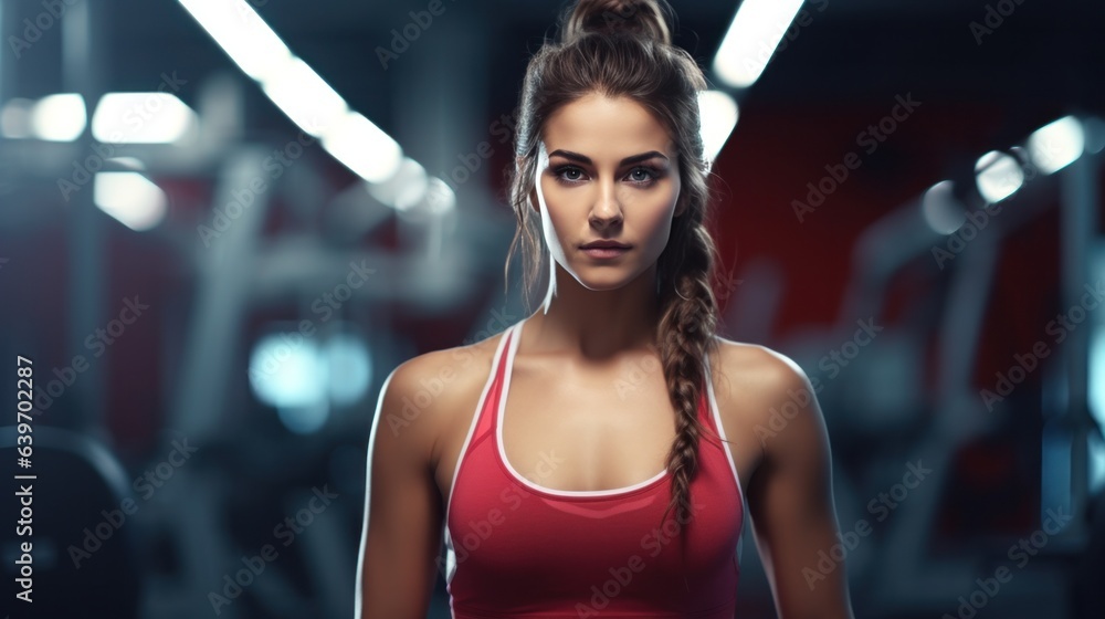 Beautiful girl in gym