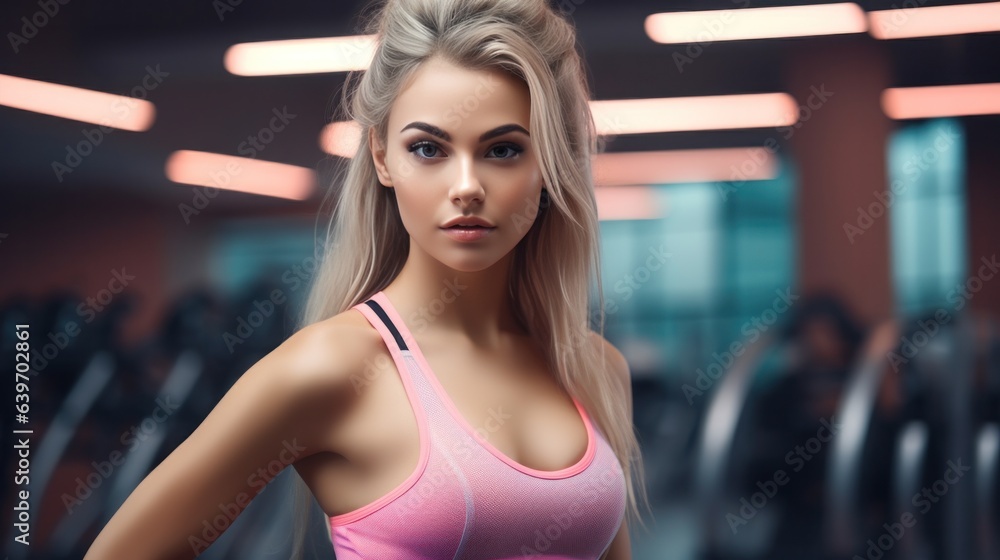 Beautiful girl in gym