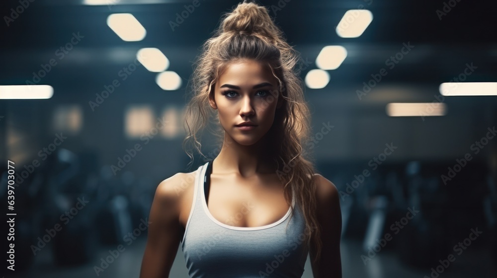 Beautiful girl in gym