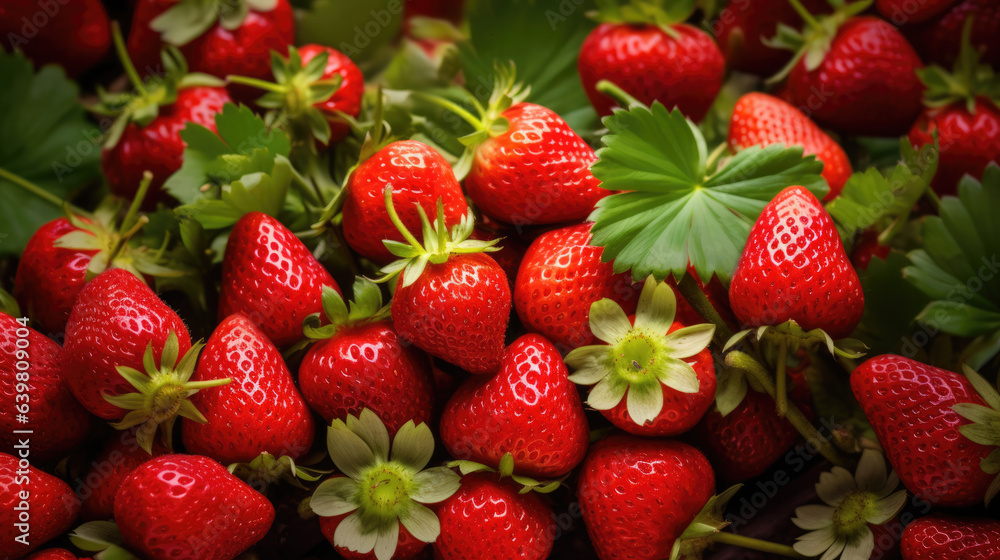 Strawberries in natural background