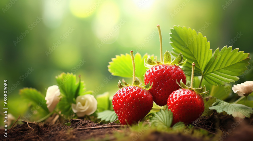 Strawberries in natural background