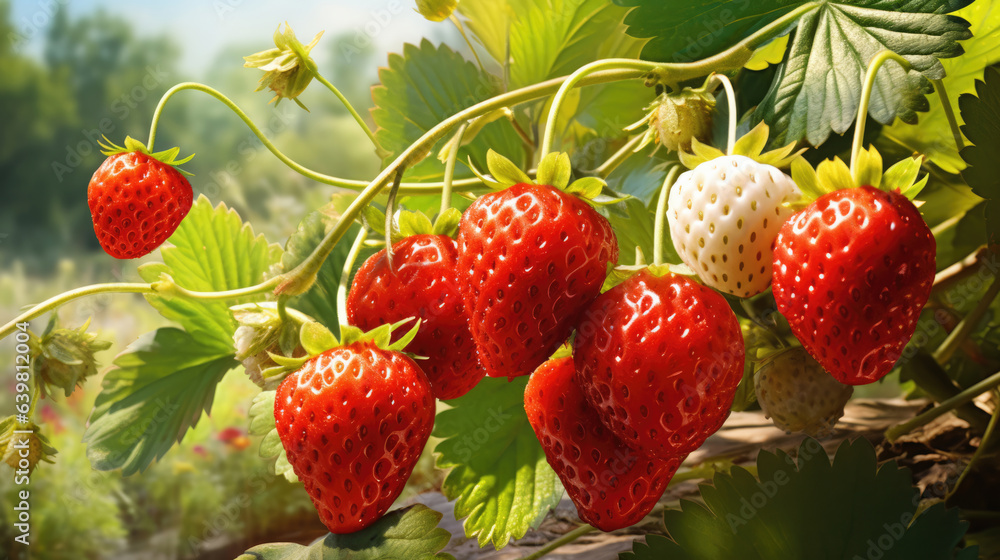 Strawberries in natural background