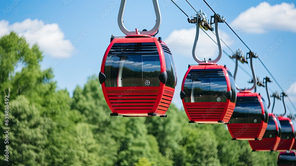 Cable cars transportation for tourism travel, Generative AI