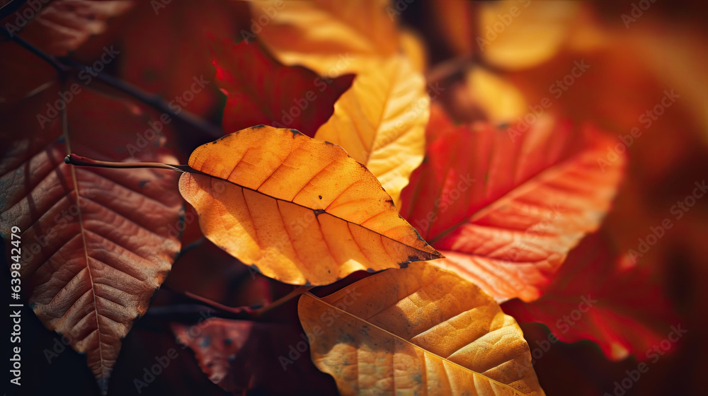 Autumn leaves background. Generative Ai