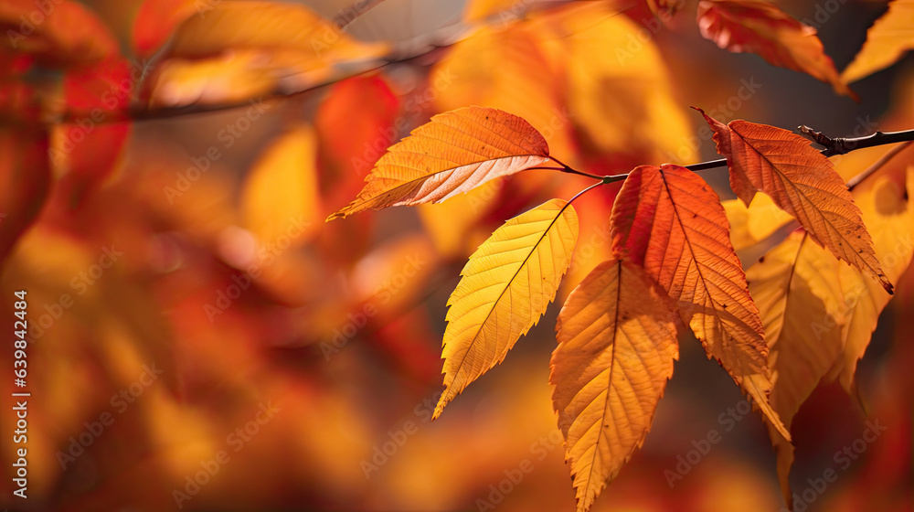 Autumn leaves background. Generative Ai