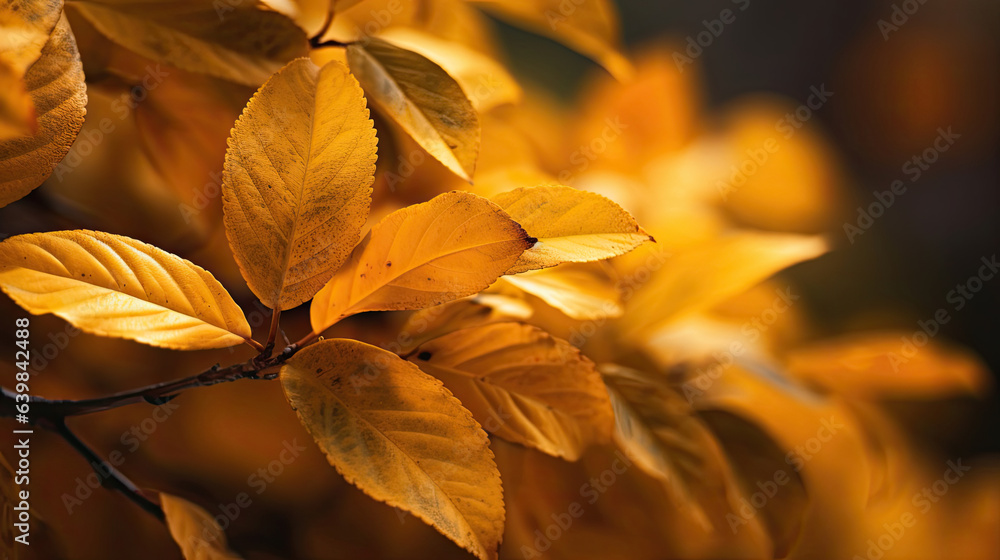 Autumn leaves background. Generative Ai