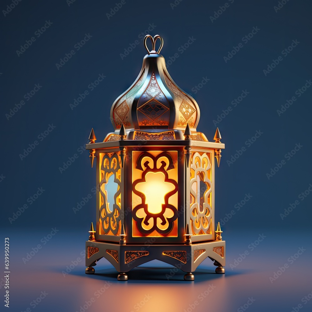 a traditional arabic glowing lantern