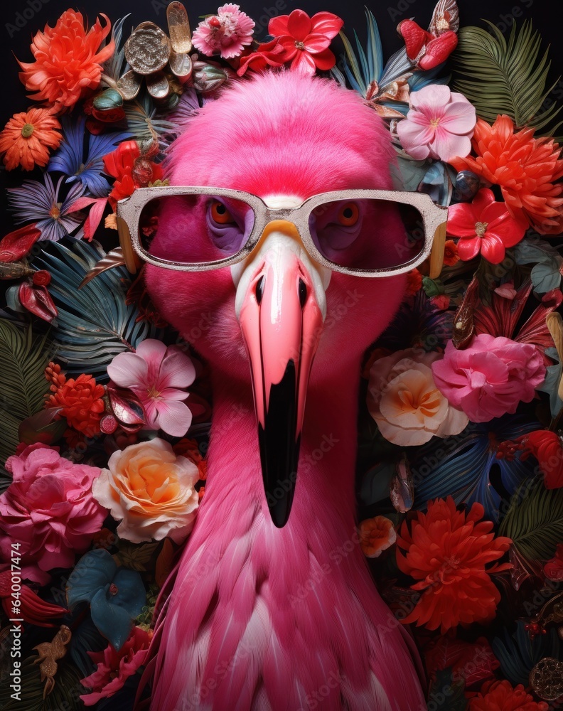 Pink flamingo poster