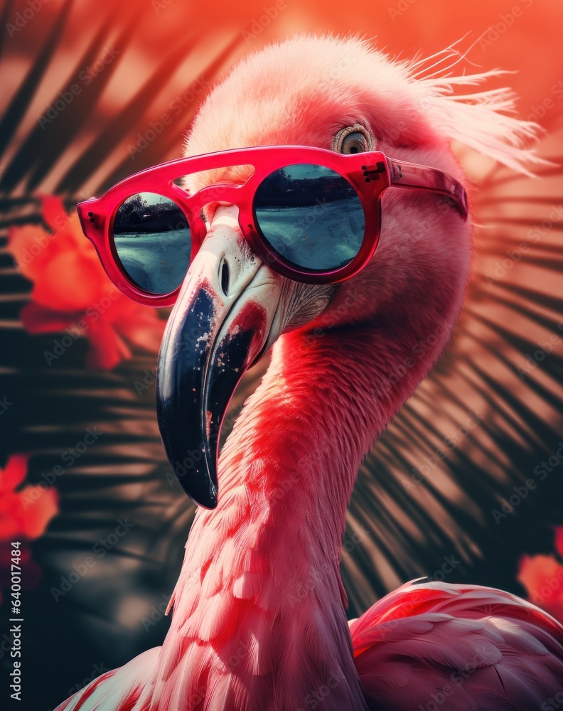 Pink flamingo poster