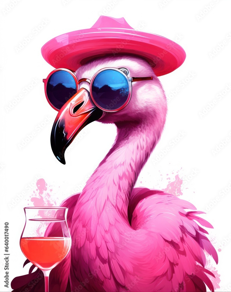 Pink flamingo poster