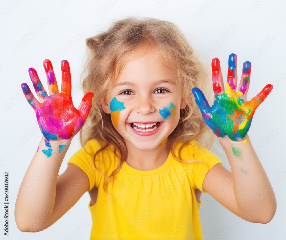 Young girl with paints