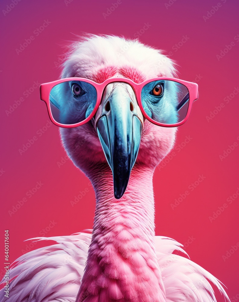 Pink flamingo poster