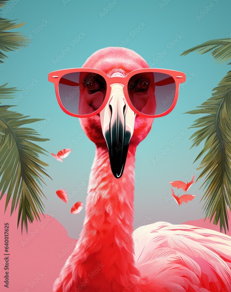 Pink flamingo poster