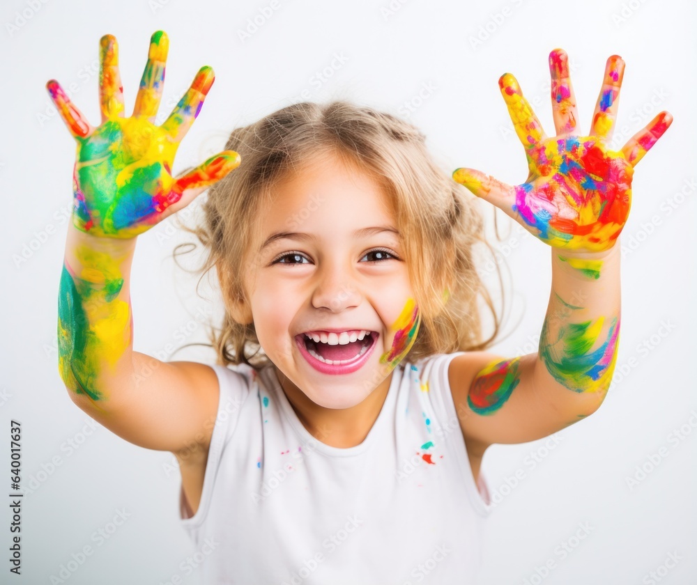 Young girl with paints