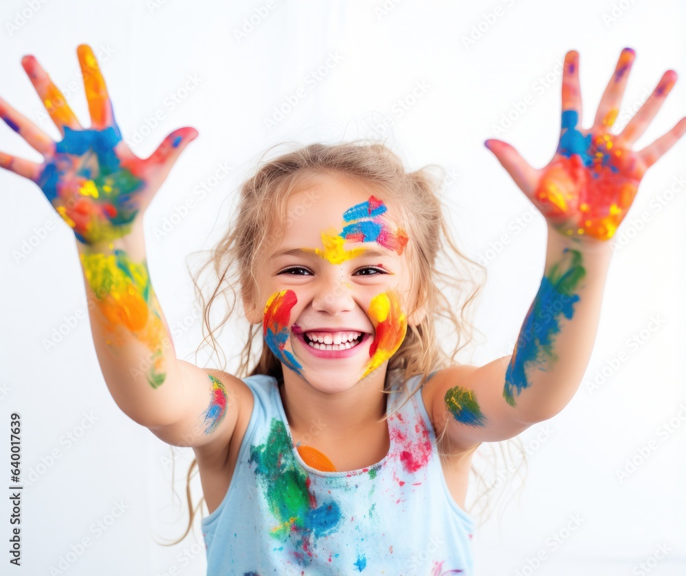 Young girl with paints