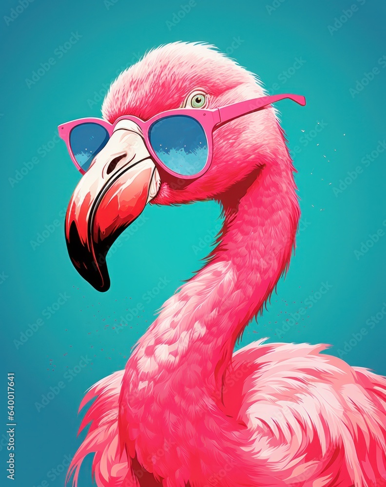 Pink flamingo poster