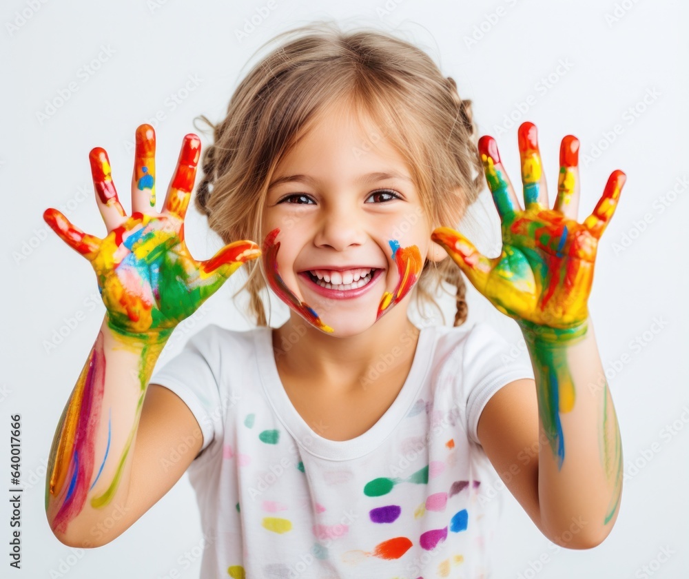 Young girl with paints